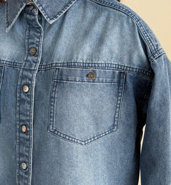 fredy emue「《セットアップ対応》デニムボウタイクロップドシャツ」|シャツ・ブラウス|