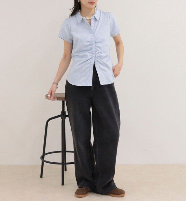 fredy emue「フロントギャザーちび袖ブラウス」|シャツ・ブラウス|