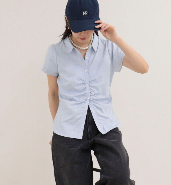 fredy emue「フロントギャザーちび袖ブラウス」|シャツ・ブラウス|