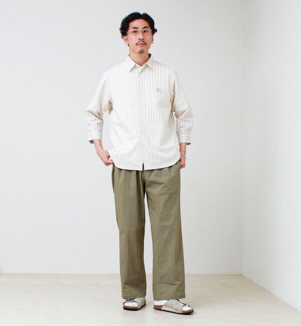 GLOSTER「【フレブル刺繍】七分袖シャツ ストライプ/無地」|シャツ・ブラウス|