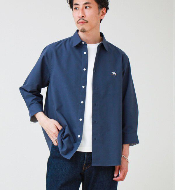 GLOSTER「【フレブル刺繍】七分袖シャツ ストライプ/無地」|シャツ・ブラウス|