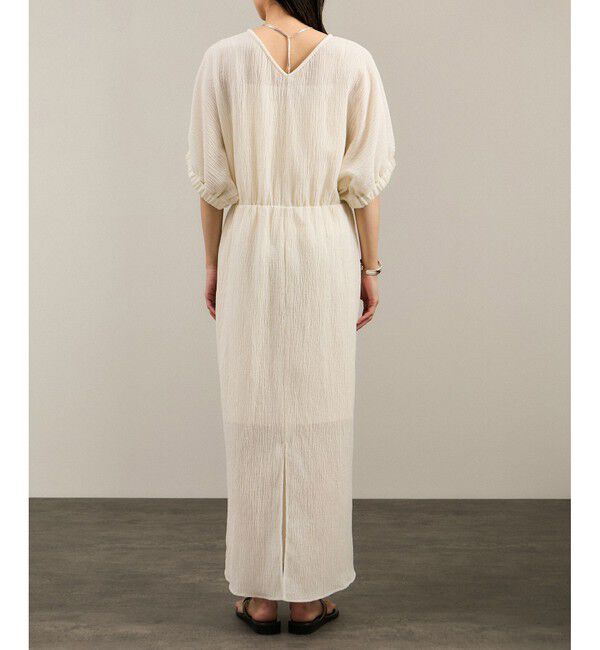 SALON adam et rope'「ヘンプコットンバックVネックワンピース［ドライタッチ・洗える］」|ワンピース|