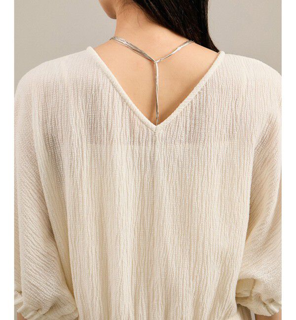 SALON adam et rope'「ヘンプコットンバックVネックワンピース［ドライタッチ・洗える］」|ワンピース|