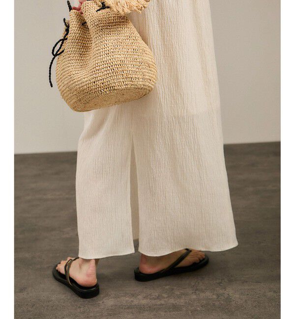 SALON adam et rope'「ヘンプコットンバックVネックワンピース［ドライタッチ・洗える］」|ワンピース|