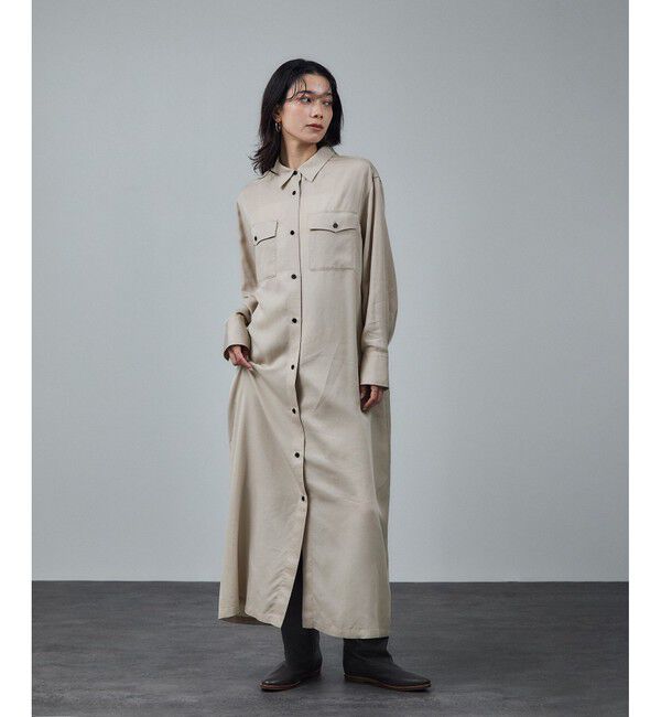 SALON adam et rope'「セルロースウォッシャブルシャツワンピース」|ワンピース|