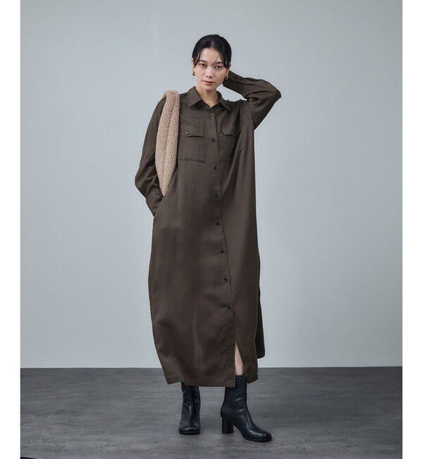 SALON adam et rope'「セルロースウォッシャブルシャツワンピース」|ワンピース|