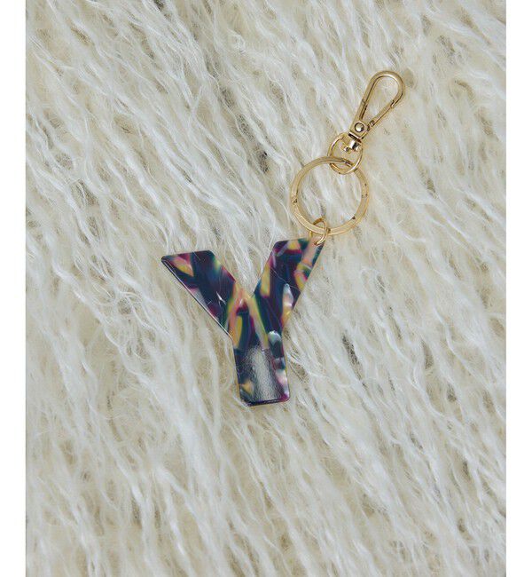 SALON adam et rope'「アルファベットマーブルプレートチャーム」|チャーム・キーホルダー|ブラック系(03)