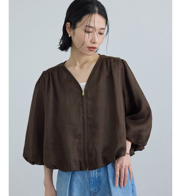 SALON adam et rope'「【WEB限定】ラスターラミーカルゼブルゾン」|ブルゾン・スタジャン|ブラウン(20)