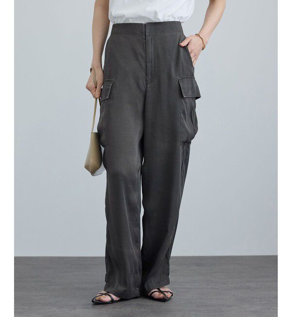 SALON adam et rope'「サテンフェードミリタリーパンツ」|チノ|グレー(07)