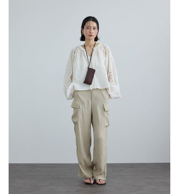 SALON adam et rope'「サテンフェードミリタリーパンツ」|チノ|