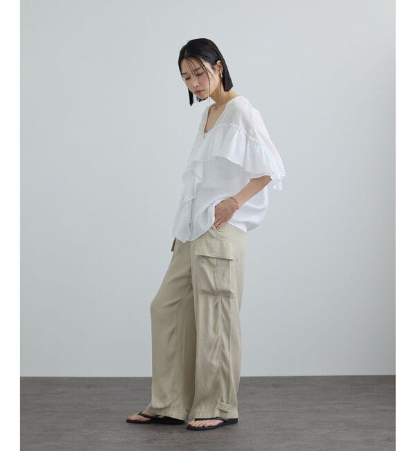 SALON adam et rope'「サテンフェードミリタリーパンツ」|チノ|