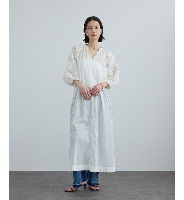 SALON adam et rope'「【WEB限定】ネット刺繍ワンピース」|ワンピース|