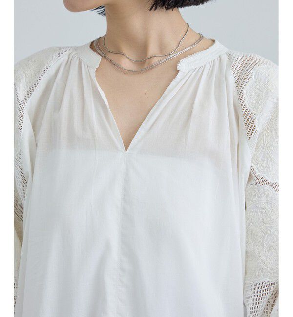 SALON adam et rope'「【WEB限定】ネット刺繍ワンピース」|ワンピース|