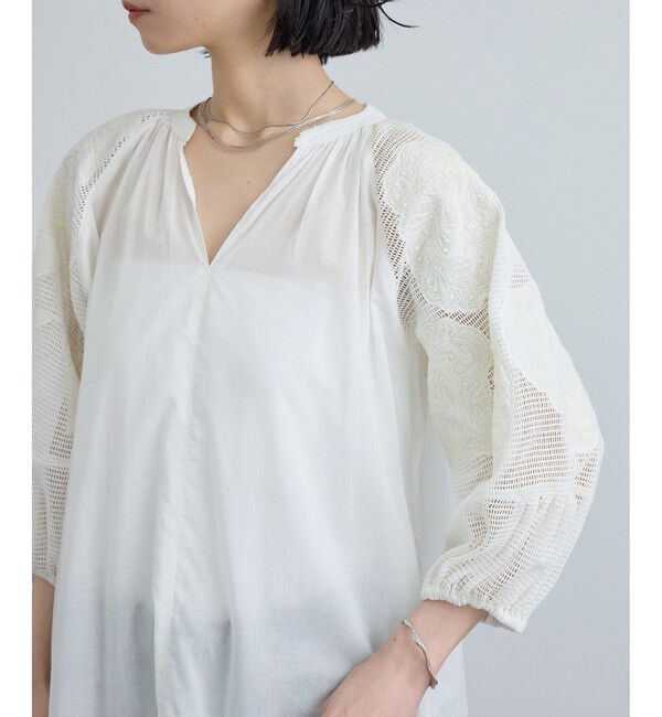 SALON adam et rope'「【WEB限定】ネット刺繍ワンピース」|ワンピース|