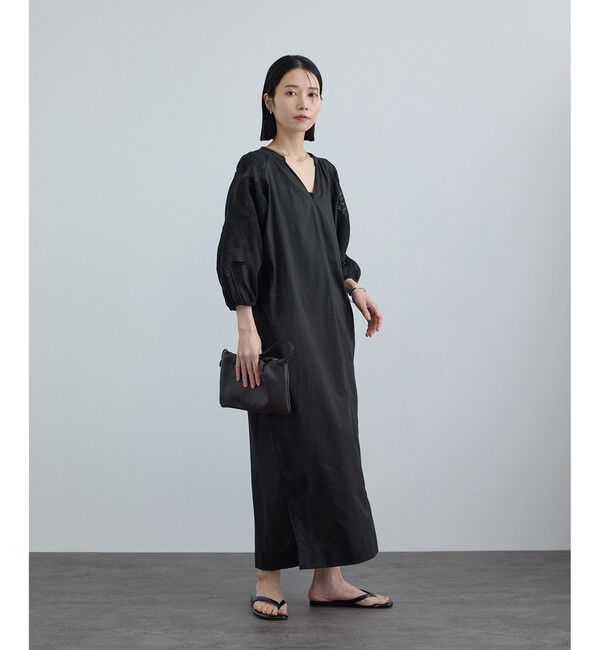 SALON adam et rope'「【WEB限定】ネット刺繍ワンピース」|ワンピース|