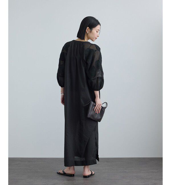 SALON adam et rope'「【WEB限定】ネット刺繍ワンピース」|ワンピース|