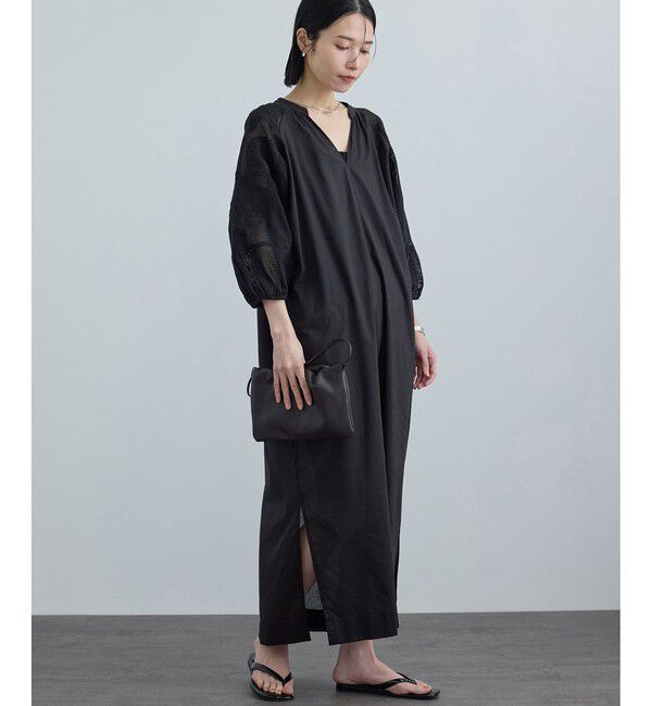 SALON adam et rope'「【WEB限定】ネット刺繍ワンピース」|ワンピース|