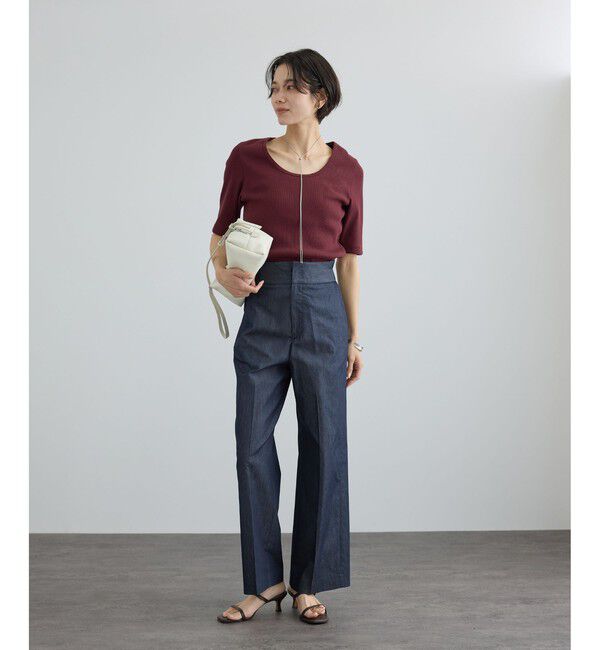 SALON adam et rope'「コットンライクスタイルアップパンツ 2」|チノ|