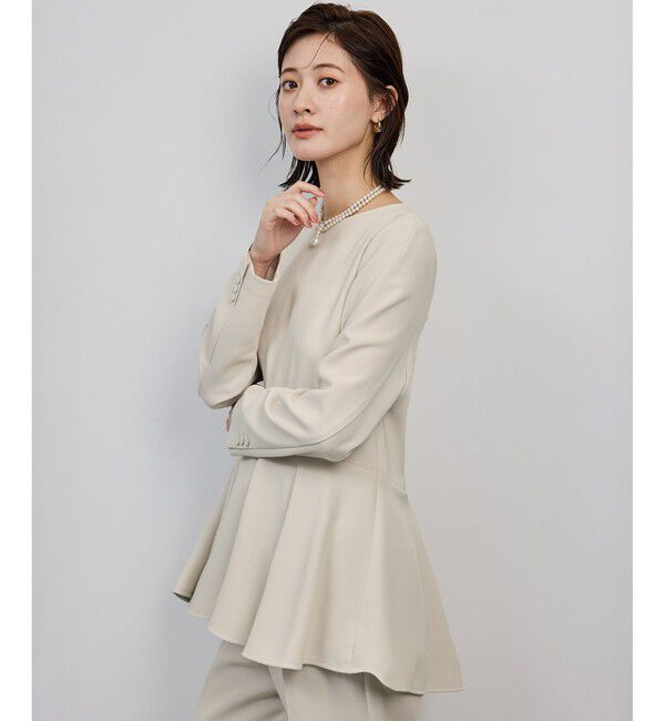 ROPE「トリアセダブルクロスペプラムブラウス/イージーケア」|シャツ・ブラウス|ベージュ(27)