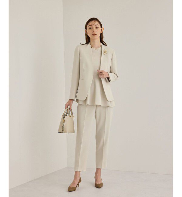 ROPE「トリアセダブルクロステーパードパンツ【セレモニー/通勤対応】」|チノ|