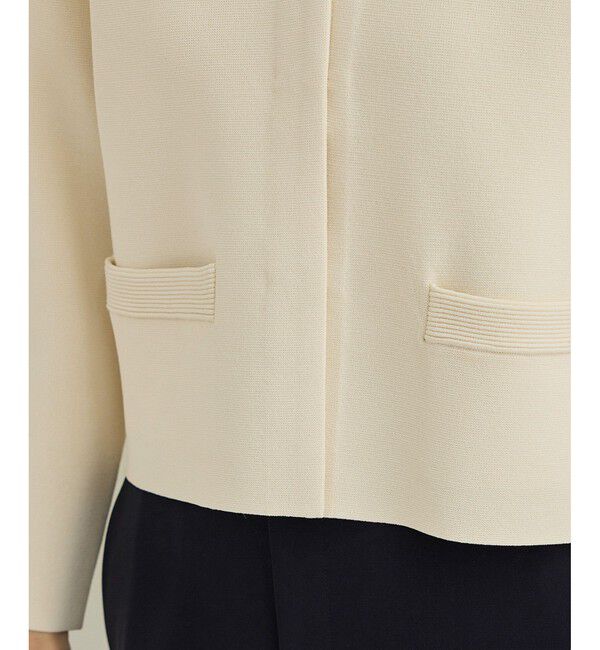 ROPE「ニットジャケット/イージーケア」|ノーカラージャケット|
