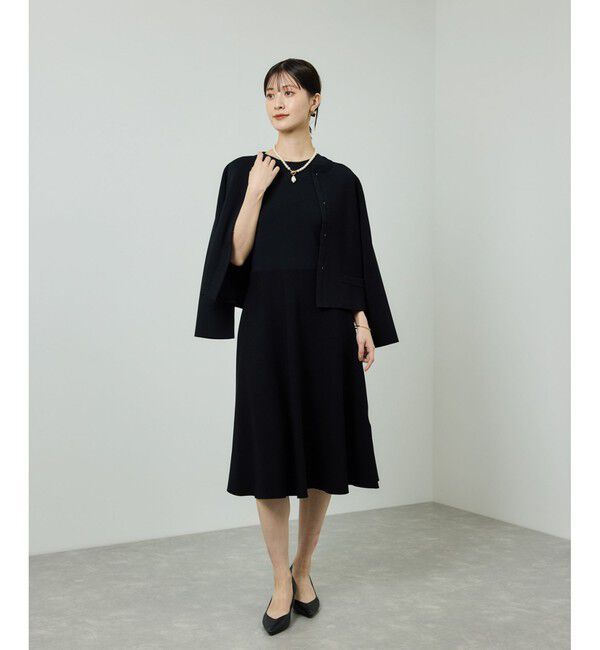 ROPE「ニットジャケット/イージーケア」|ノーカラージャケット|