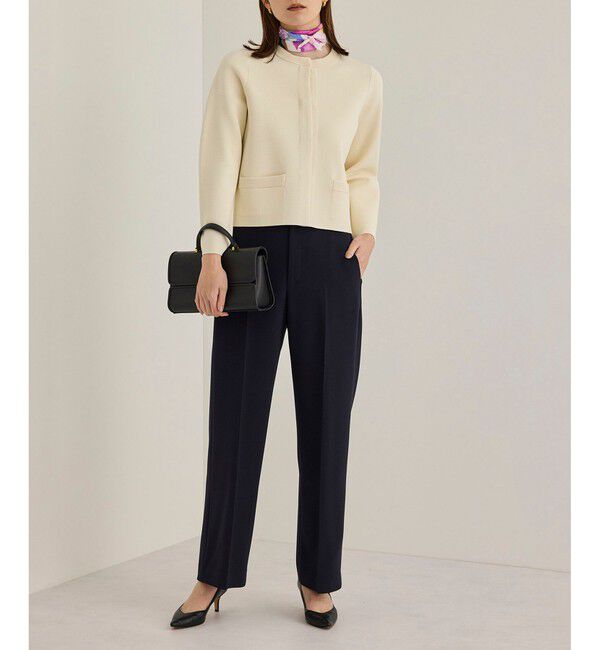 ROPE「ニットジャケット/イージーケア」|ノーカラージャケット|