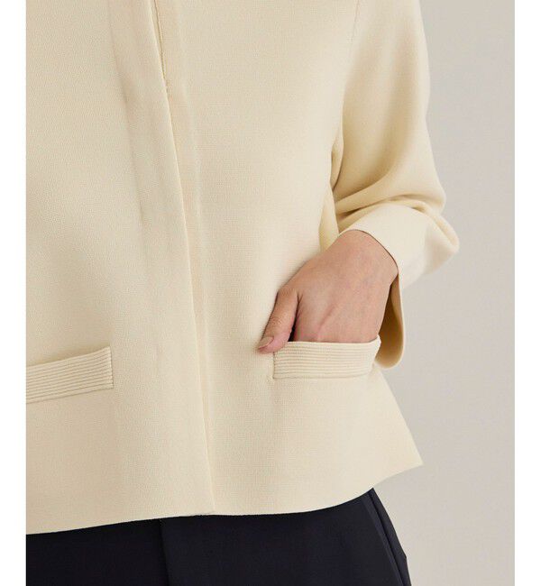 ROPE「ニットジャケット/イージーケア」|ノーカラージャケット|