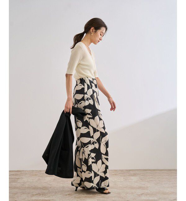 ROPE「ワイドリブラウンドネック スーパーメリノウール ニット/イージーケア」|ニット・セーター|