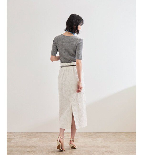 ROPE「ワイドリブラウンドネック スーパーメリノウール ニット/イージーケア」|ニット・セーター|