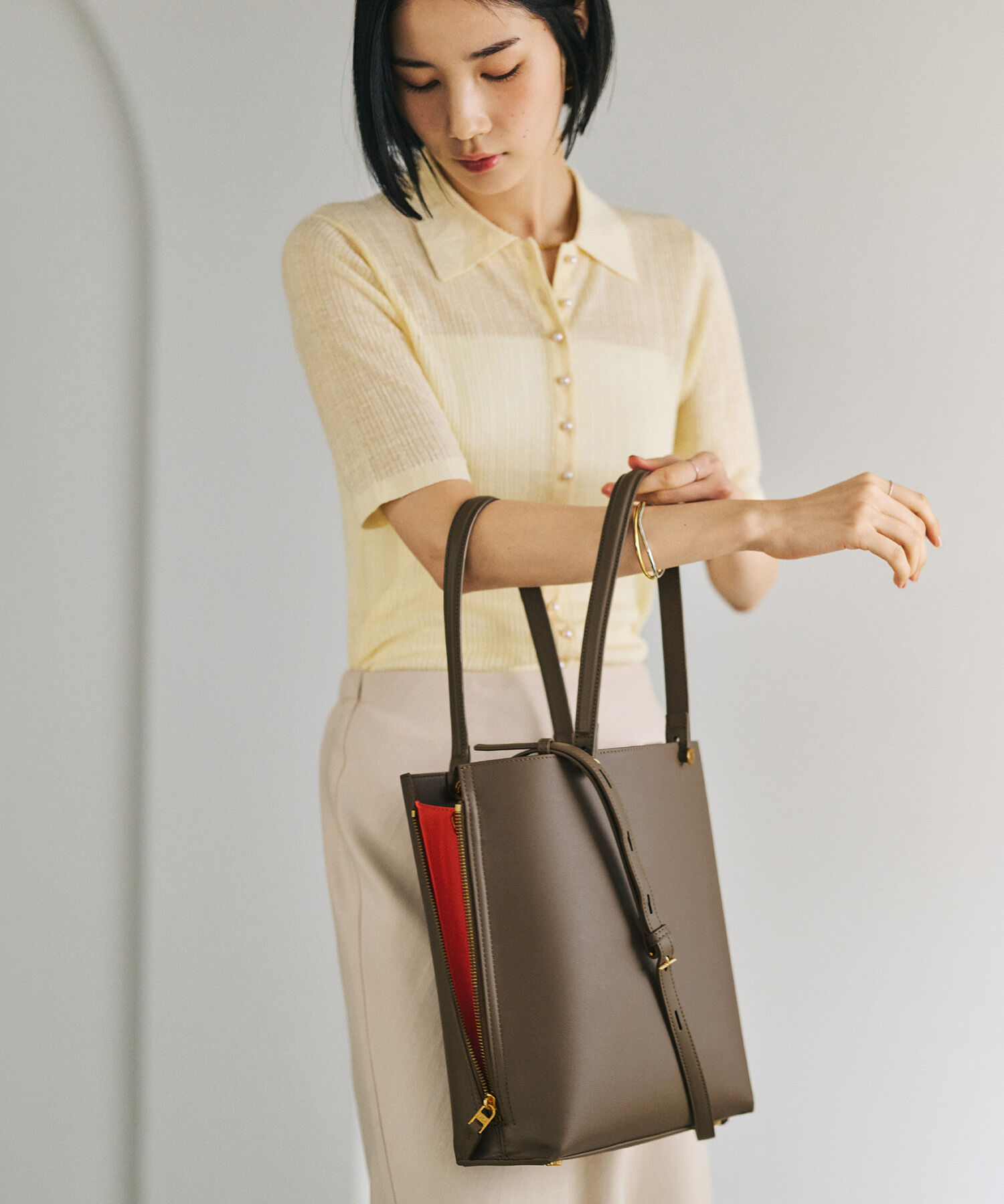 ROPE「【E'POR】【新型】Y BAG Short/通勤・26SS」|トートバッグ|ブラウン(20)