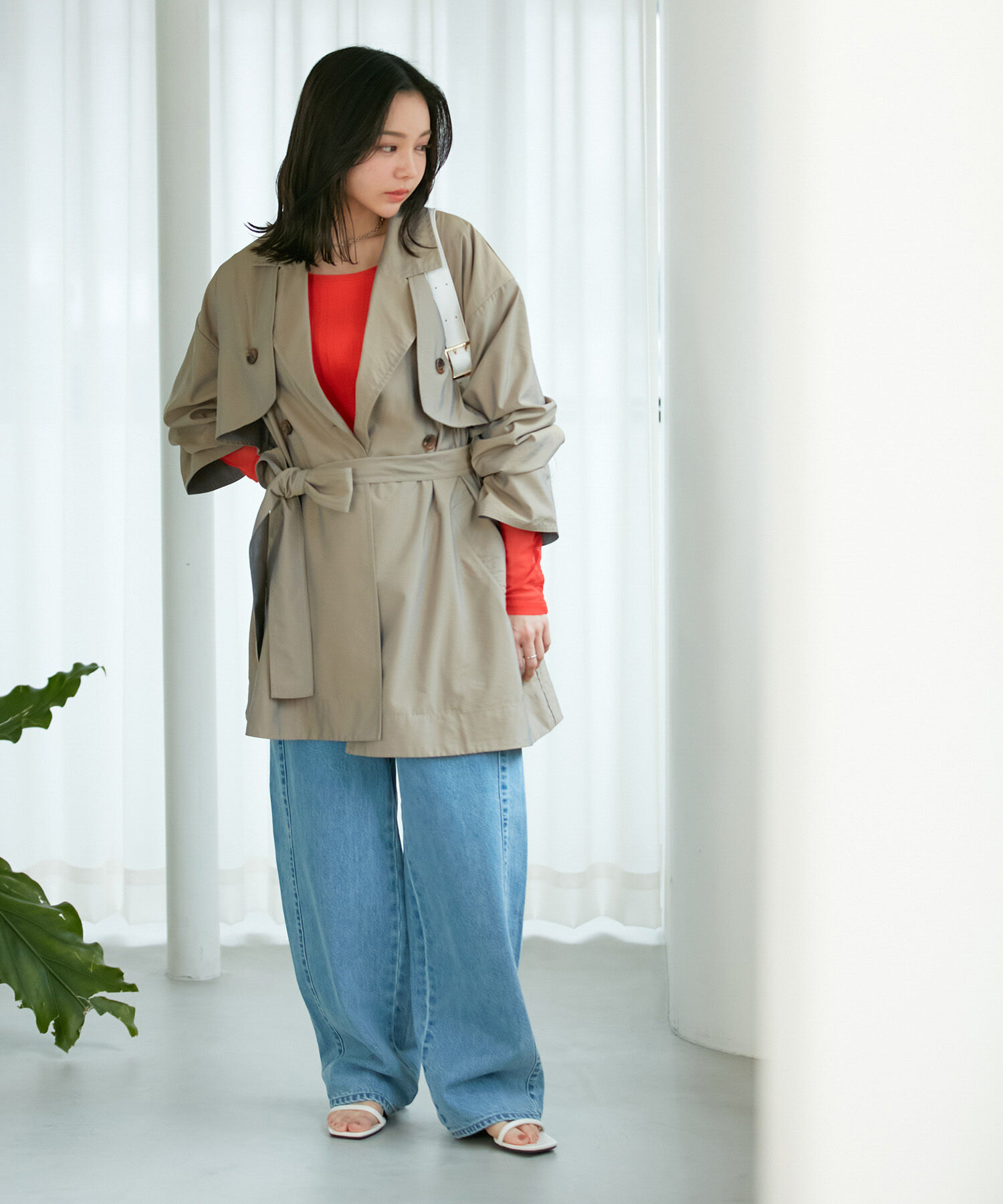 VIS「【セットアップ対応】マルチWAYミドル丈ジレトレンチコート」|トレンチコート|