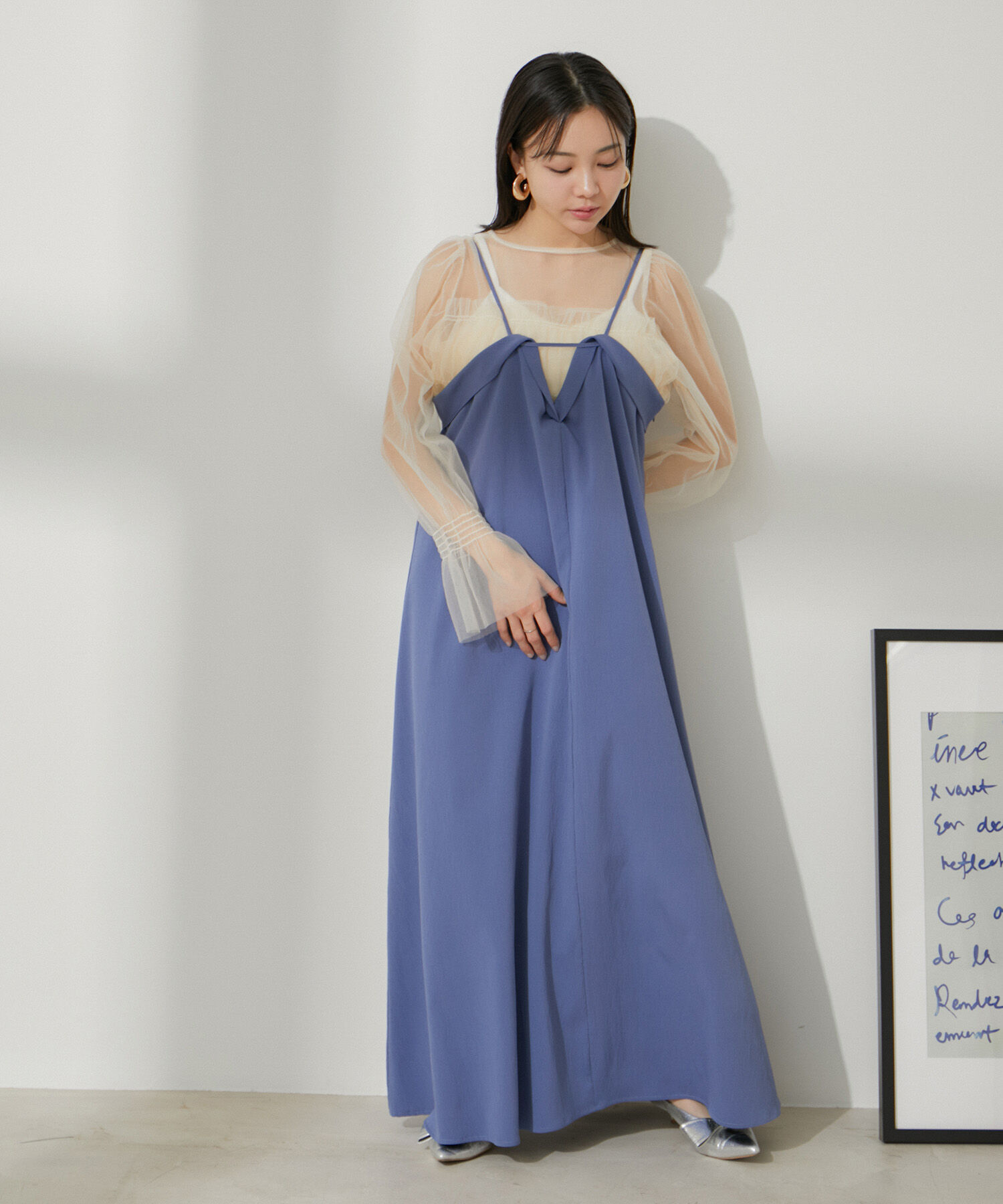 VIS「レイヤーデザインキャミワンピース【洗える】」|ワンピース|