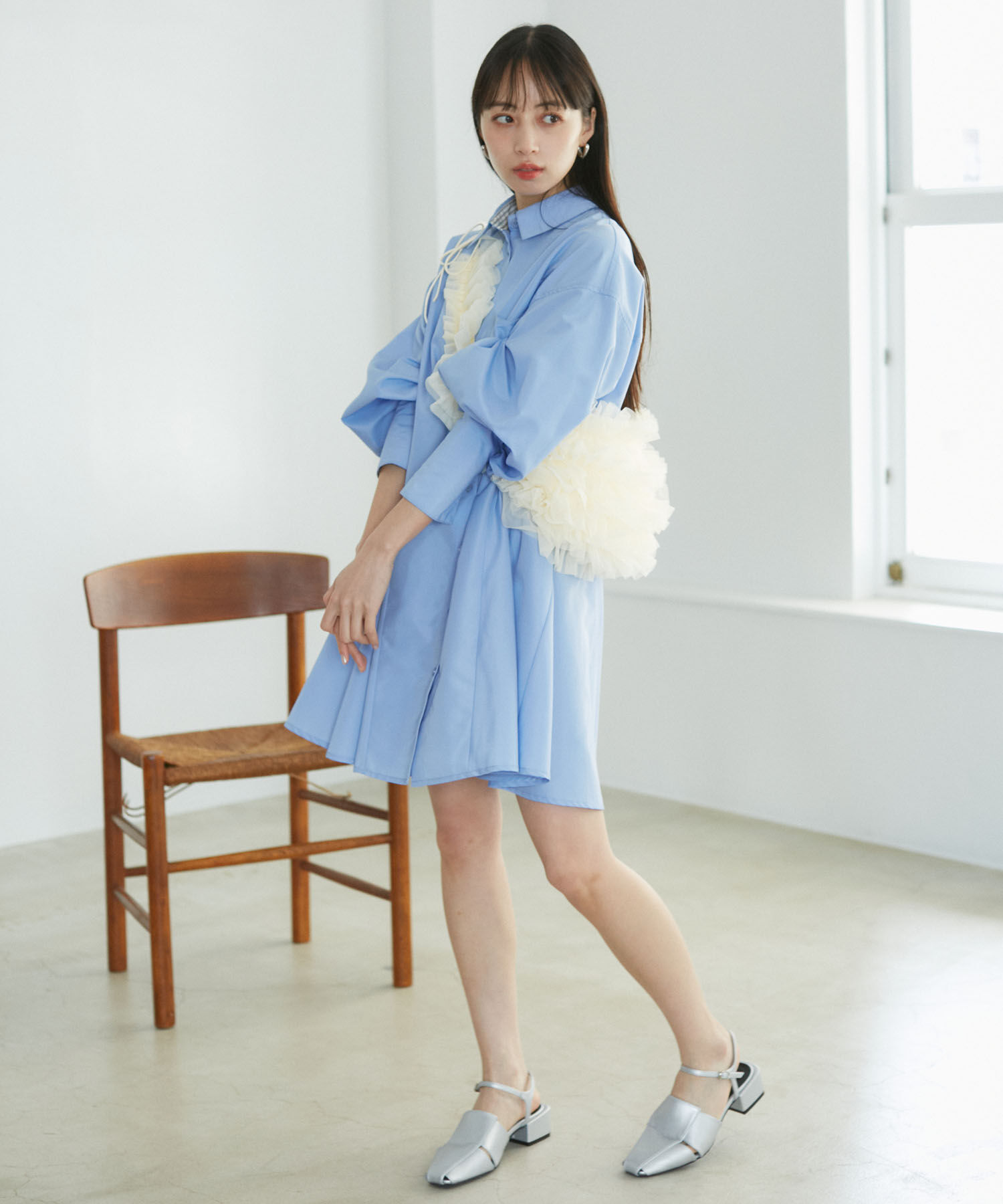 VIS「【ご好評につき追加生産】チュールフリルショルダーバッグ【3WAY】」|ショルダー・メッセンジャー|