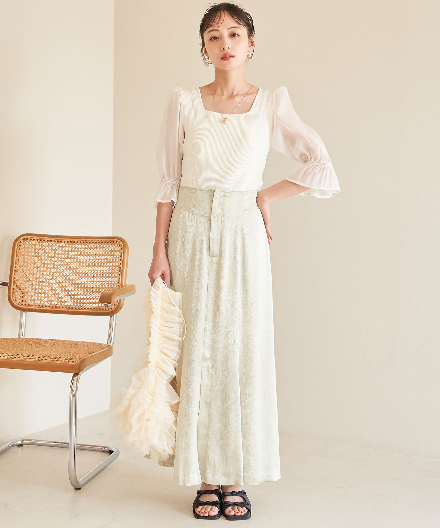 VIS「【ご好評につき追加生産】チュールフリルショルダーバッグ【3WAY】」|ショルダー・メッセンジャー|