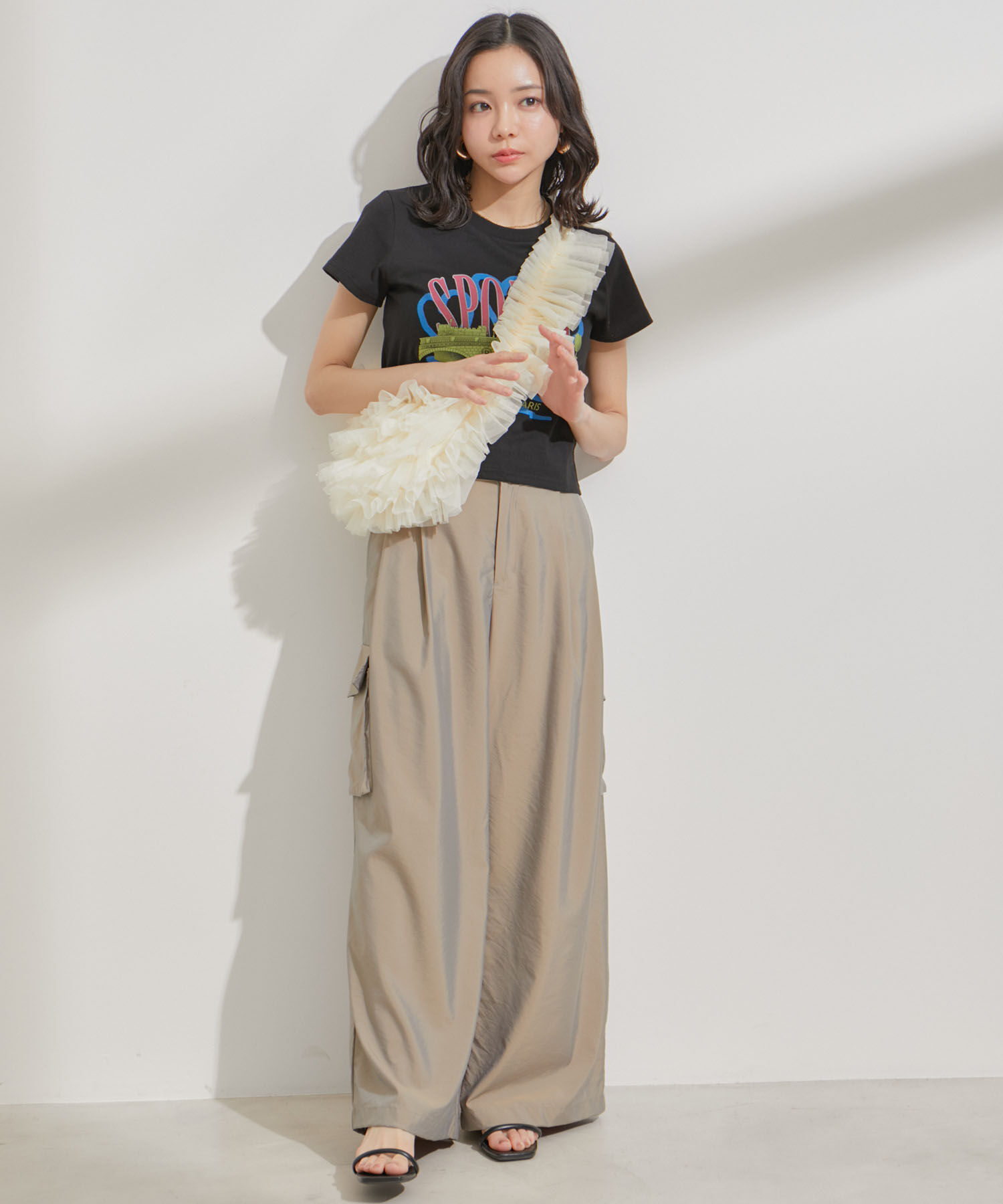 VIS「【ご好評につき追加生産】チュールフリルショルダーバッグ【3WAY】」|ショルダー・メッセンジャー|