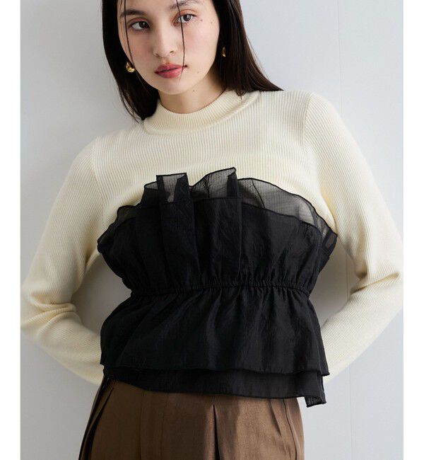 VIS「旬なレイヤードスタイルが叶う！ビスチェドッキングニット/洗える」|ニット・セーター|