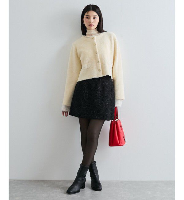 VIS「【洗える】ラメツイード&千鳥柄ミニスカート」|スカート|