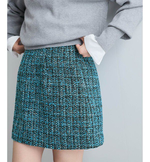 VIS「【洗える】ラメツイード&千鳥柄ミニスカート」|スカート|