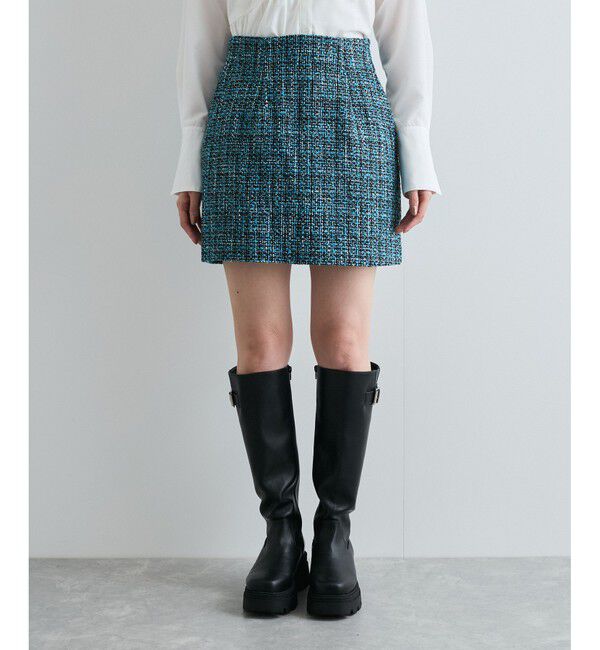 VIS「【洗える】ラメツイード&千鳥柄ミニスカート」|スカート|