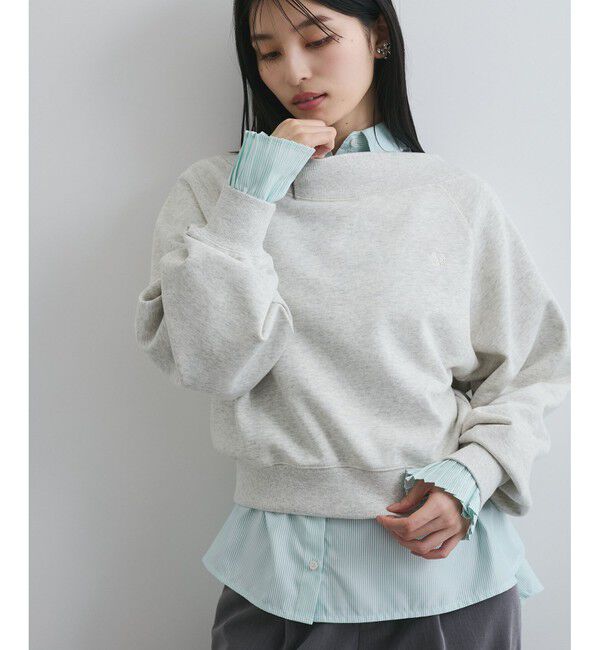 VIS「【2WAY】ワンオフショルダー胸刺繍スウェットプルオーバー」|スウェット・ジャージ|