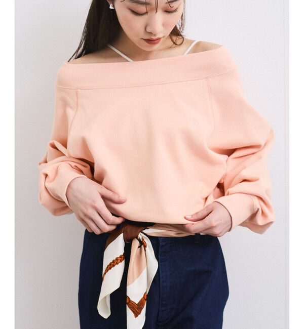 VIS「【2WAY】ワンオフショルダー胸刺繍スウェットプルオーバー」|スウェット・ジャージ|ピンク系サブ