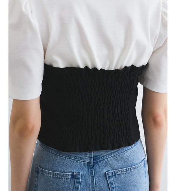 VIS「【新色追加】【美easy】釦ビスチェTシャツドッキングプルオーバー【接触冷感/洗える】」|Tシャツ・カットソー|