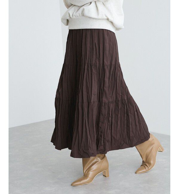 VIS「【洗える】ワッシャー加工スカート」|スカート|