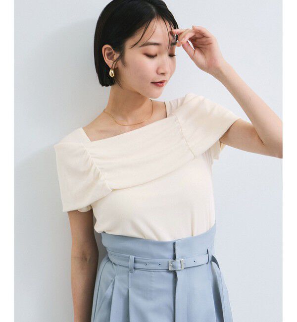 VIS「オフショルダーテレコカットソープルオーバー」|ニット・セーター|オフホワイト(15)