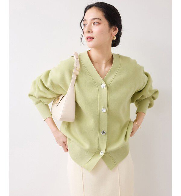 VIS「釦アクセントコクーンカーディガン」|カーディガン|