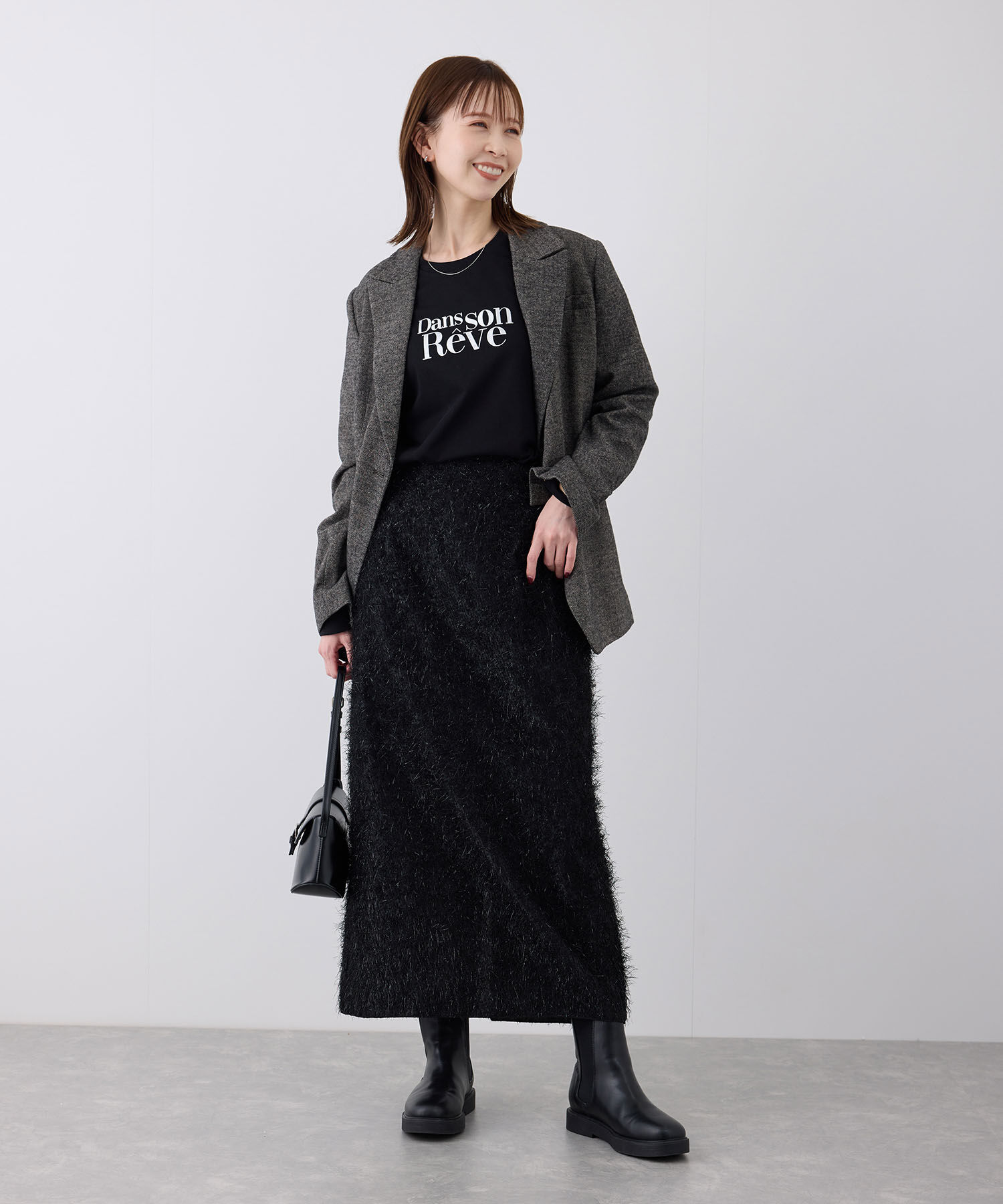 Rope&rsquo;Picnic「フェザーラメアイラインロングスカート」|スカート|