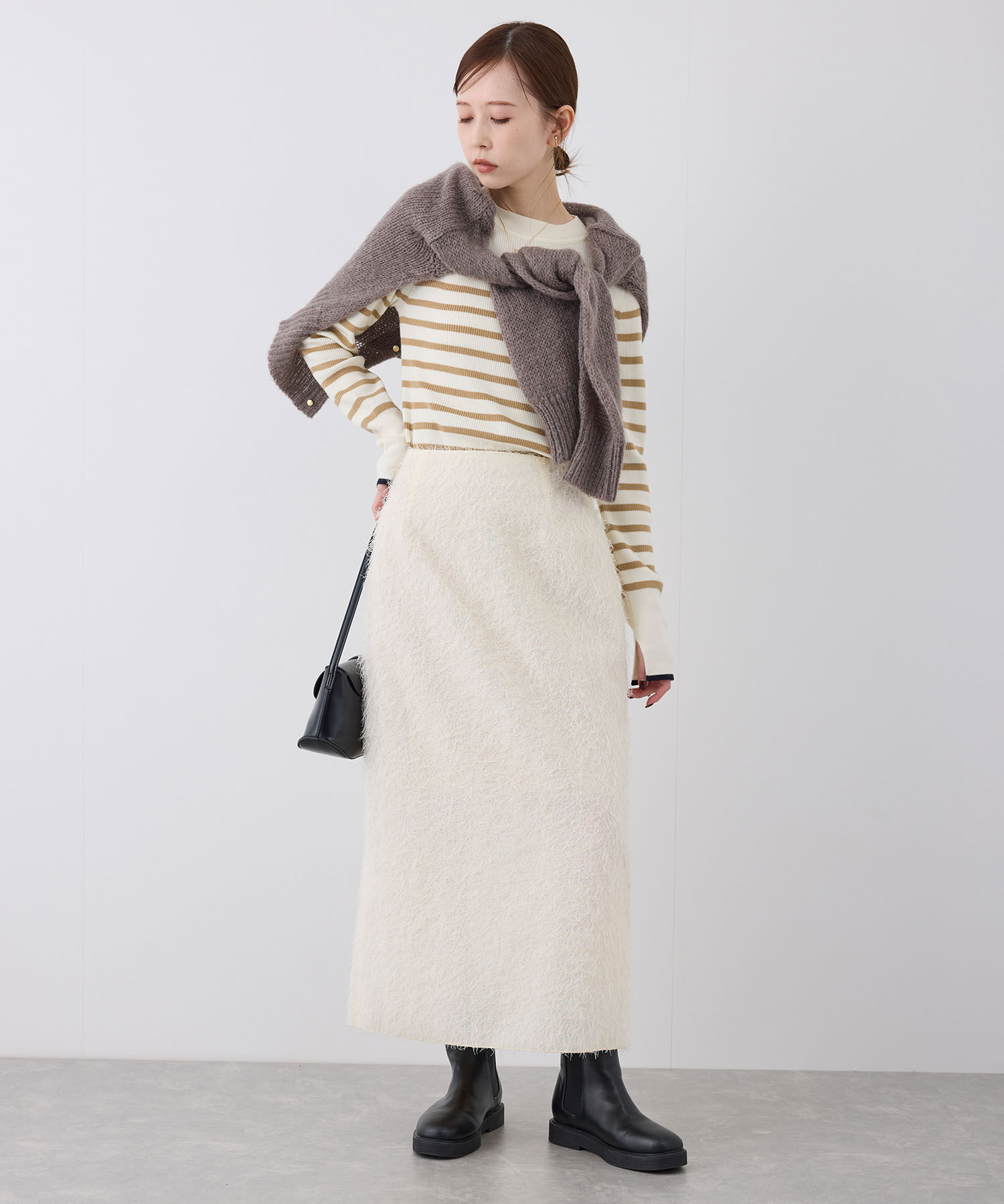 Rope&rsquo;Picnic「フェザーラメアイラインロングスカート」|スカート|