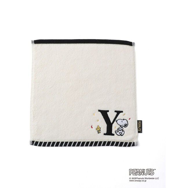 ROPE PICNIC PASSAGE「スヌーピーふわふわイニシャルミニタオル」|ハンカチ|オフホワイト(15)