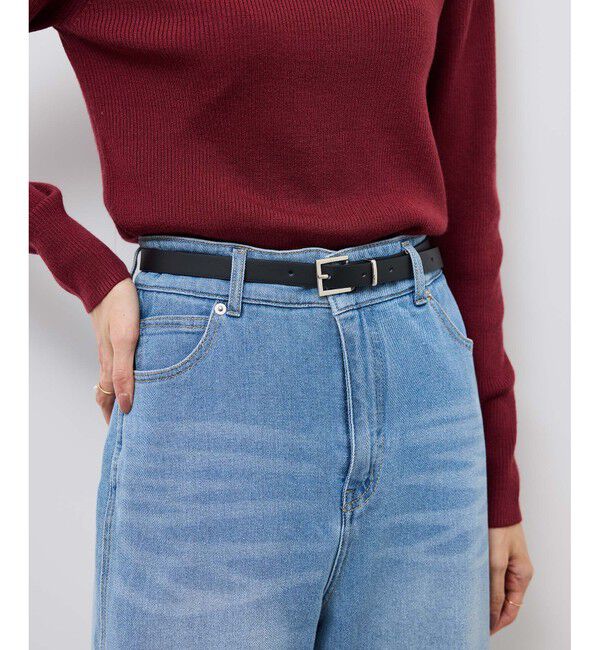 ROPE PICNIC PASSAGE「18mmマットスムーススクエアバックルベルト」|ベルト|ブラック(01)